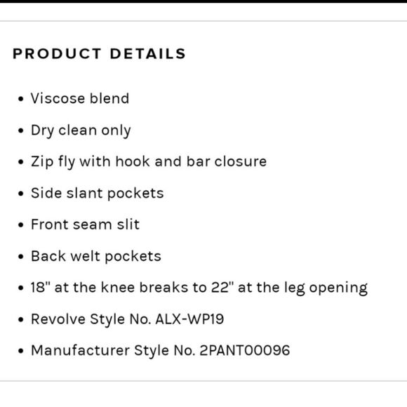 A.L.C. Slit Hem Pants Size 2 - Picture 5 of 11